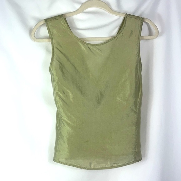 Emporio Armani scoop neck sleeveless silk blouse waist cinch panels Sz S - Picture 10 of 13